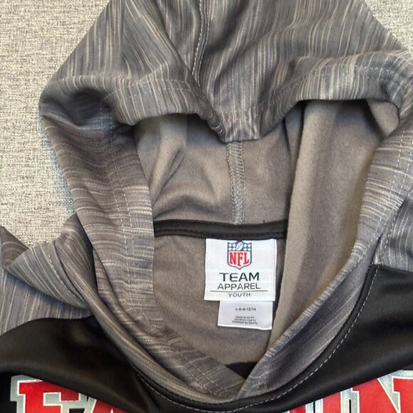 Black and gray Atlanta Falcons fleece lined hooded sweatshirt - Picture 2 of 7